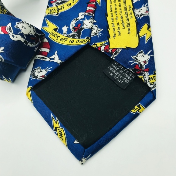 Dr. Seuss Mens Silk Dad Tie 4×59″ - Picture 7 of 8